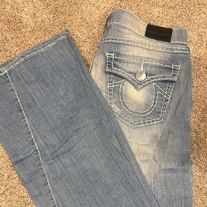 Light Blue womens Jeans with Contrast Stitching